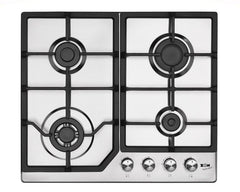 Zen Built-in Gas Hob 4 Burners 60cm Stainless Steel Inox, ZGH60