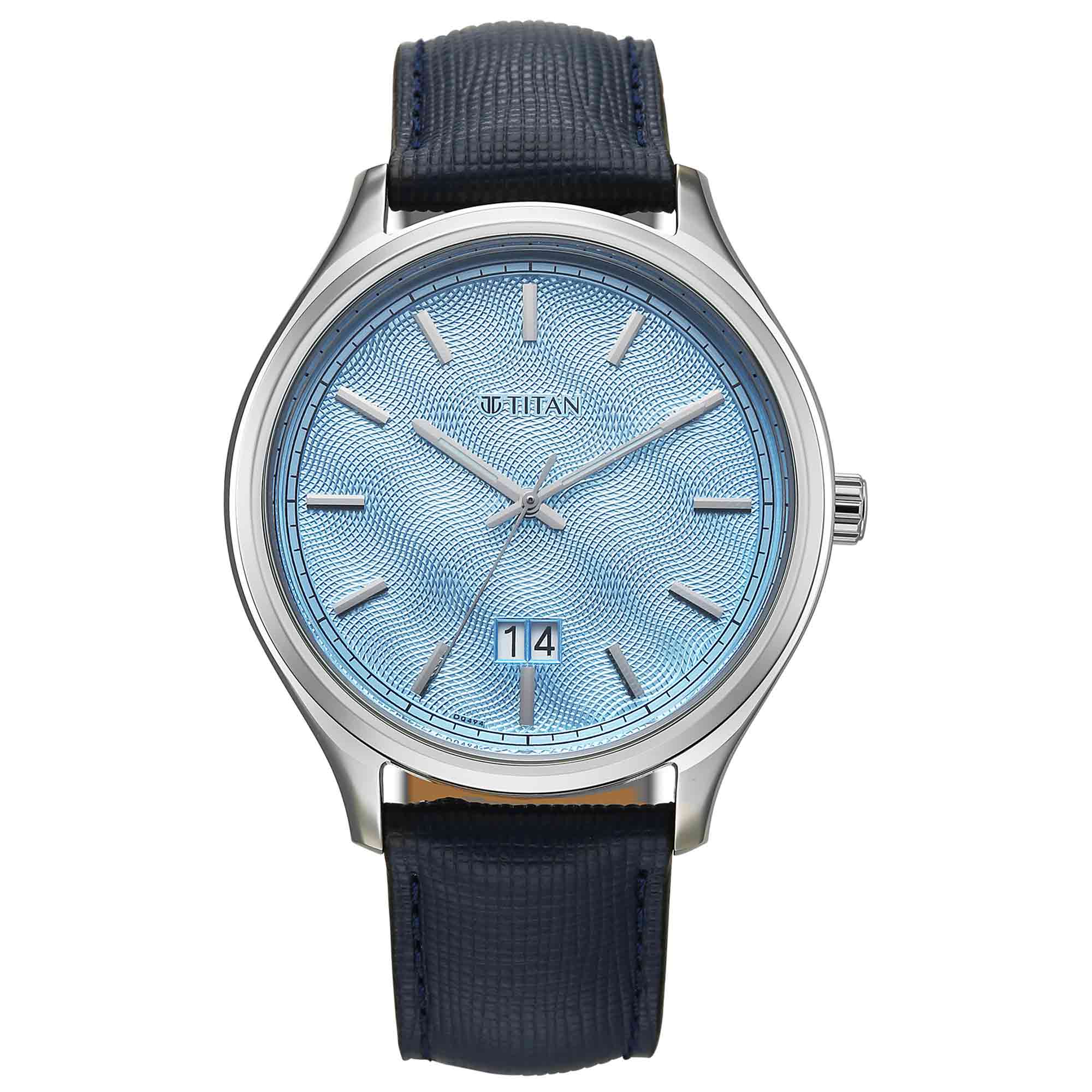 Titan, Men's, Analog Watch, Blue Dial, TI-10033SL01