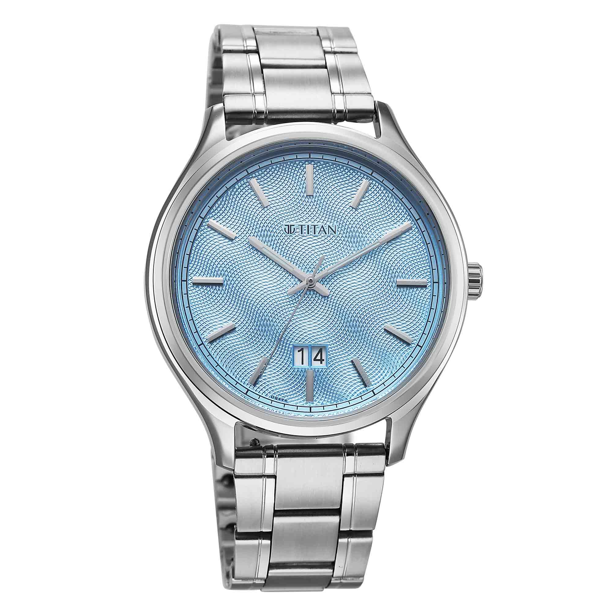 Titan, Men's, Analog Watch, Blue Dial, TI-10033SL01