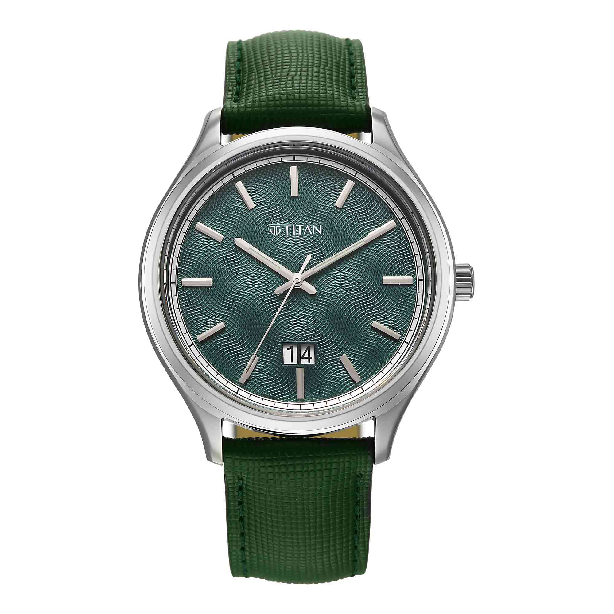 Titan Classique Palette of Time Analog Men's Watch with Green Dial Interchangeable Straps,10033SL03
