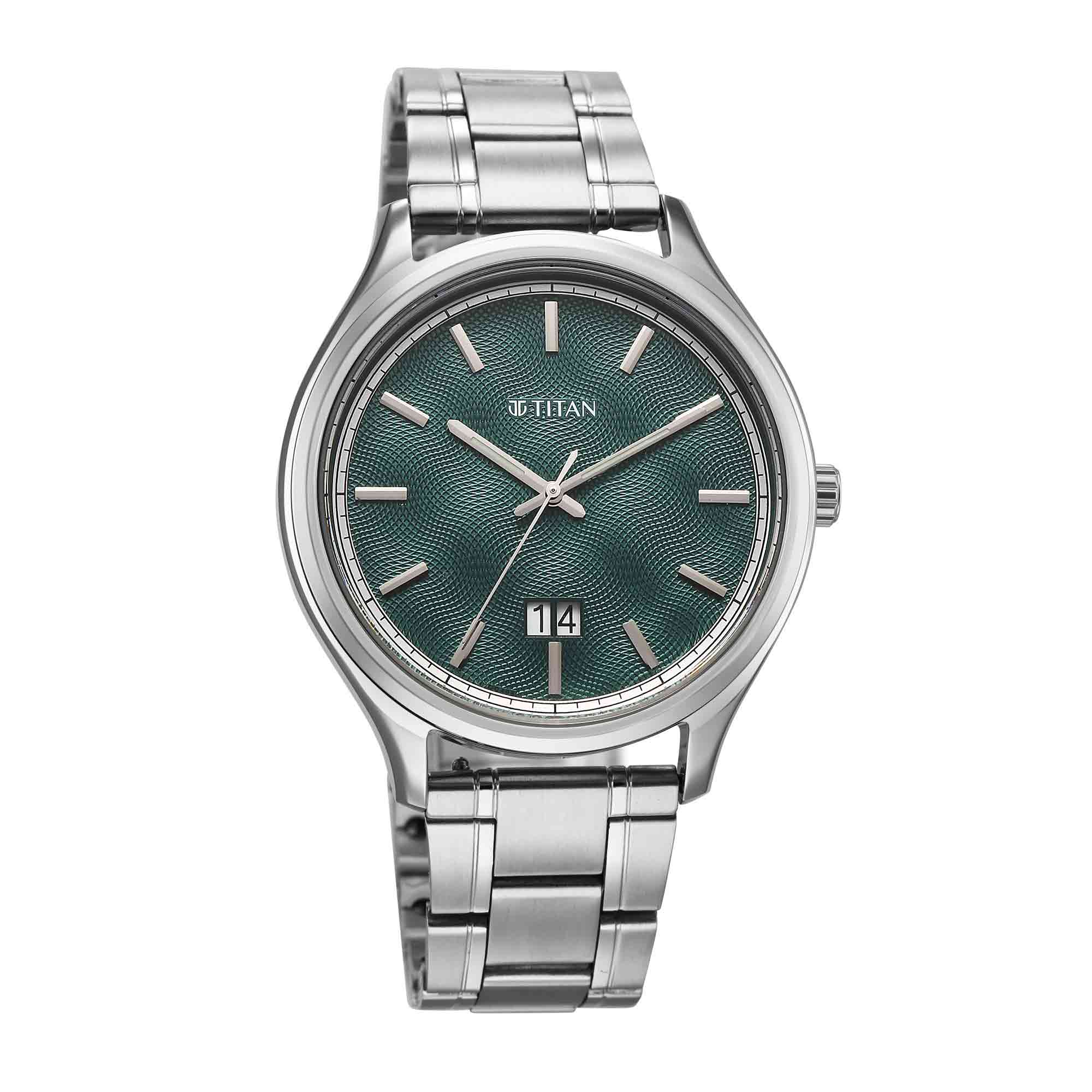 Titan Classique Palette of Time Analog Men's Watch with Green Dial Interchangeable Straps,10033SL03