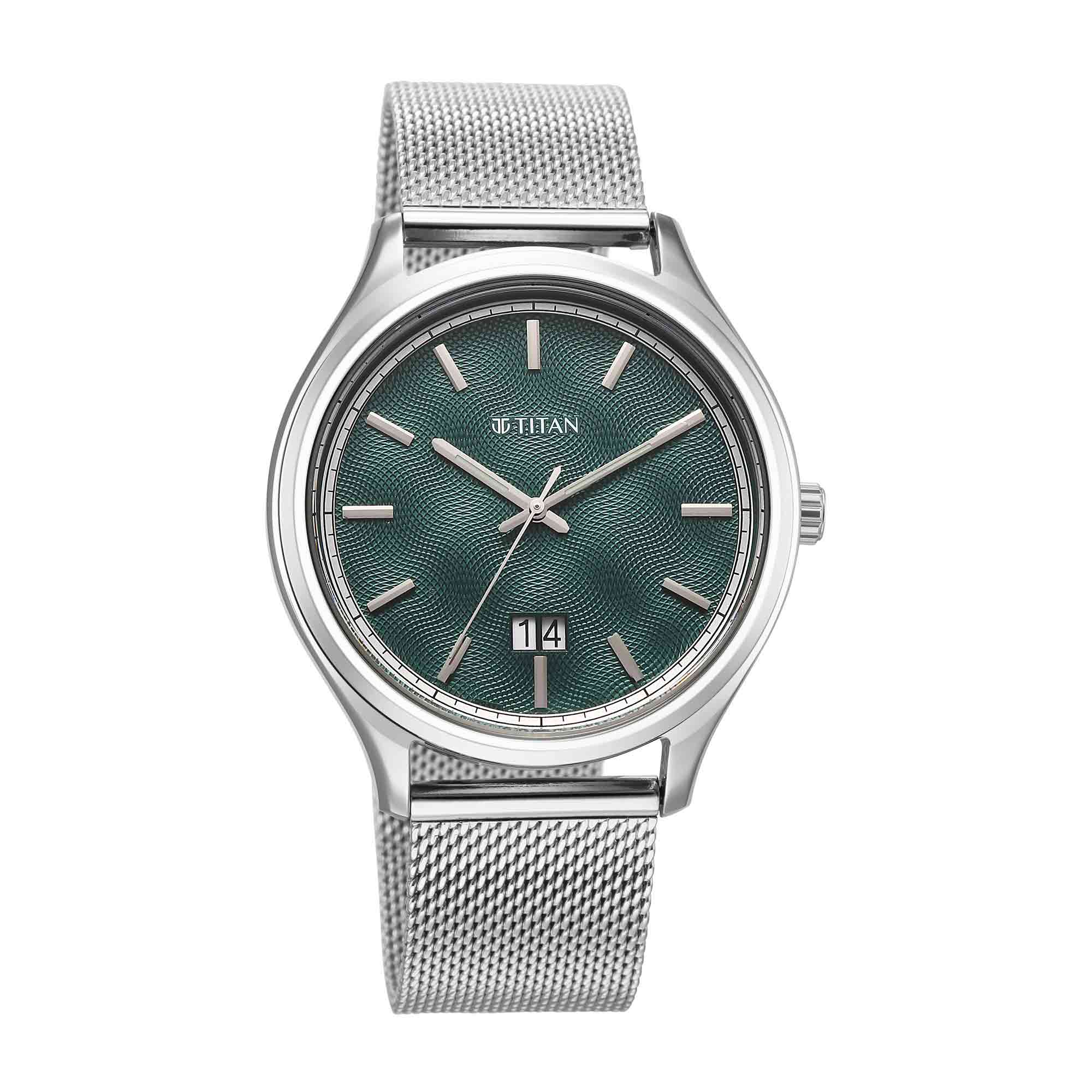 Titan Classique Palette of Time Analog Men's Watch with Green Dial Interchangeable Straps,10033SL03