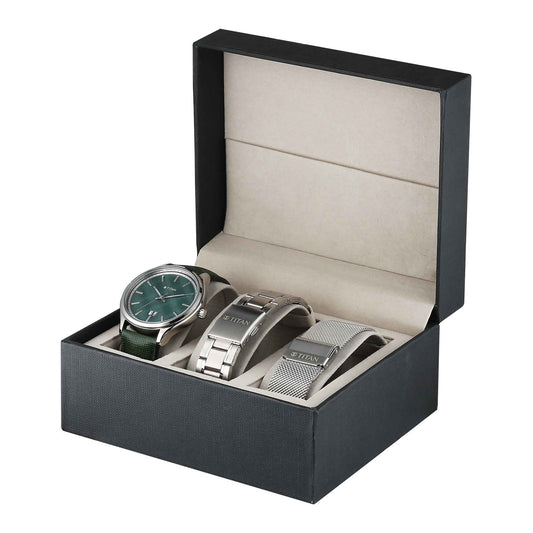 Titan, Men's, Analog Watch, Green Dial, TI-10033SL03