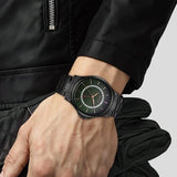 Titan Karishma Men's Watch Analog Green Dial with Date & Black Stainless Steel Band, 10038NM01