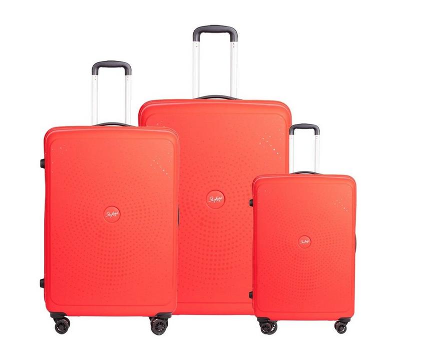Skybags Zap 3pcs 8 Wheels Hardcase Trolley Set Red, 55cm+66cm+76cm, ZAP3PCSRD
