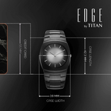 Titan Mens Edge Analog Watch Black Dial with Black Ceramic Band ,10055NC01