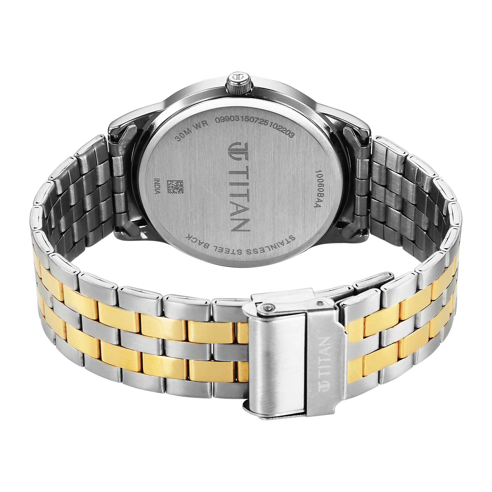 Titan, Men's, Analog Watch, Silver Dial, with Stainless Steel Band, TI-10060BM01