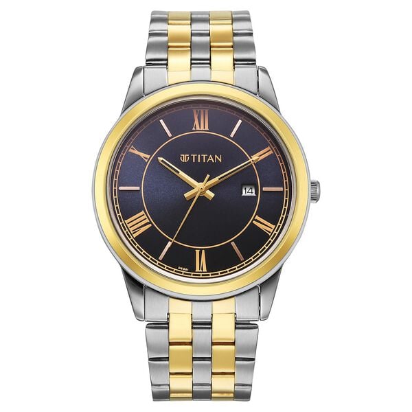 Titan, Men's, Analog Watch, with Stainless Steel Band, TI-10060BM03