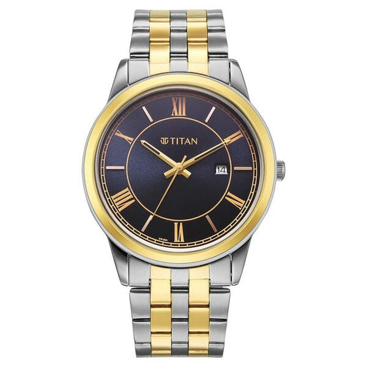 Titan, Men's, Analog Watch, with Stainless Steel Band, TI-10060BM03
