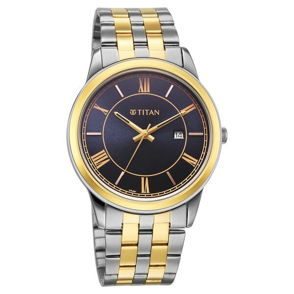 Titan, Men's, Analog Watch, with Stainless Steel Band, TI-10060BM03