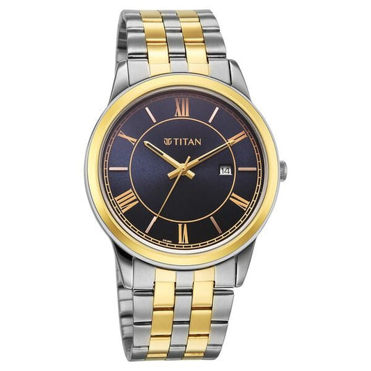 Titan, Men's, Analog Watch, with Stainless Steel Band, TI-10060BM03