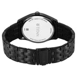 Titan Men's Neo Roman Analog Watch Black Dial With Black Stainless Steel Band, 10063NM01