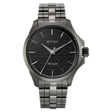Titan Men's Analog Watch, Grey Dial with Stainless Steel Band, 10077QM01