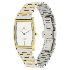 Titan Men's Watch Analog Silver Dial WithTwo-Toned Stainless Steel Band, 1044BM02