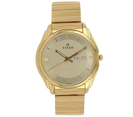 Titan, Men, Analog, Watch, Champagne Dial, Stainless steel Strap, 1578YM05