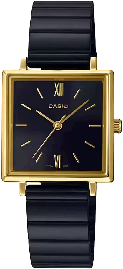 Casio, Women's Watch Analog, Black Dial Black Stainless Steel Band, LTP-E155GB-1ADF product image
