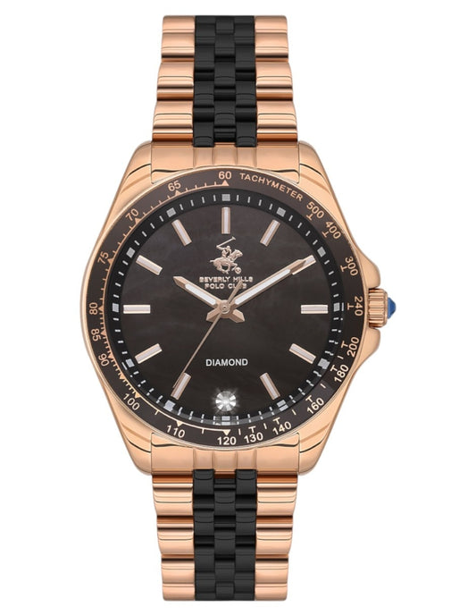 Beverly Hills Polo Club, Men's, Analog Watch, Black Dial, with Stainless Steel Band, BH-BP3627C.450