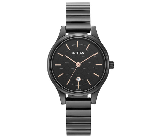 Titan, Women, Analog, Watch, Black Dial, Stainless steel Strap, 2679NM01