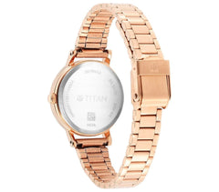 Titan Karishma Analog Women's Watch, Rose Gold Dial Stainless Steel Strap, 2678WM01