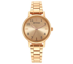 Titan Karishma Analog Women's Watch, Rose Gold Dial Stainless Steel Strap, 2678WM01