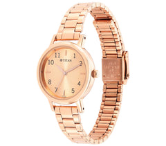 Titan Karishma Analog Women's Watch, Rose Gold Dial Stainless Steel Strap, 2678WM01