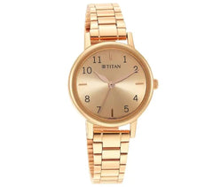 Titan Karishma Analog Women's Watch, Rose Gold Dial Stainless Steel Strap, 2678WM01