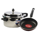 Butterfly, Pressure Cooker Stainless Steel 5L & 3.5L Fry Pan Combo Pack, BLUELINE-COMBO-5L&3.5L