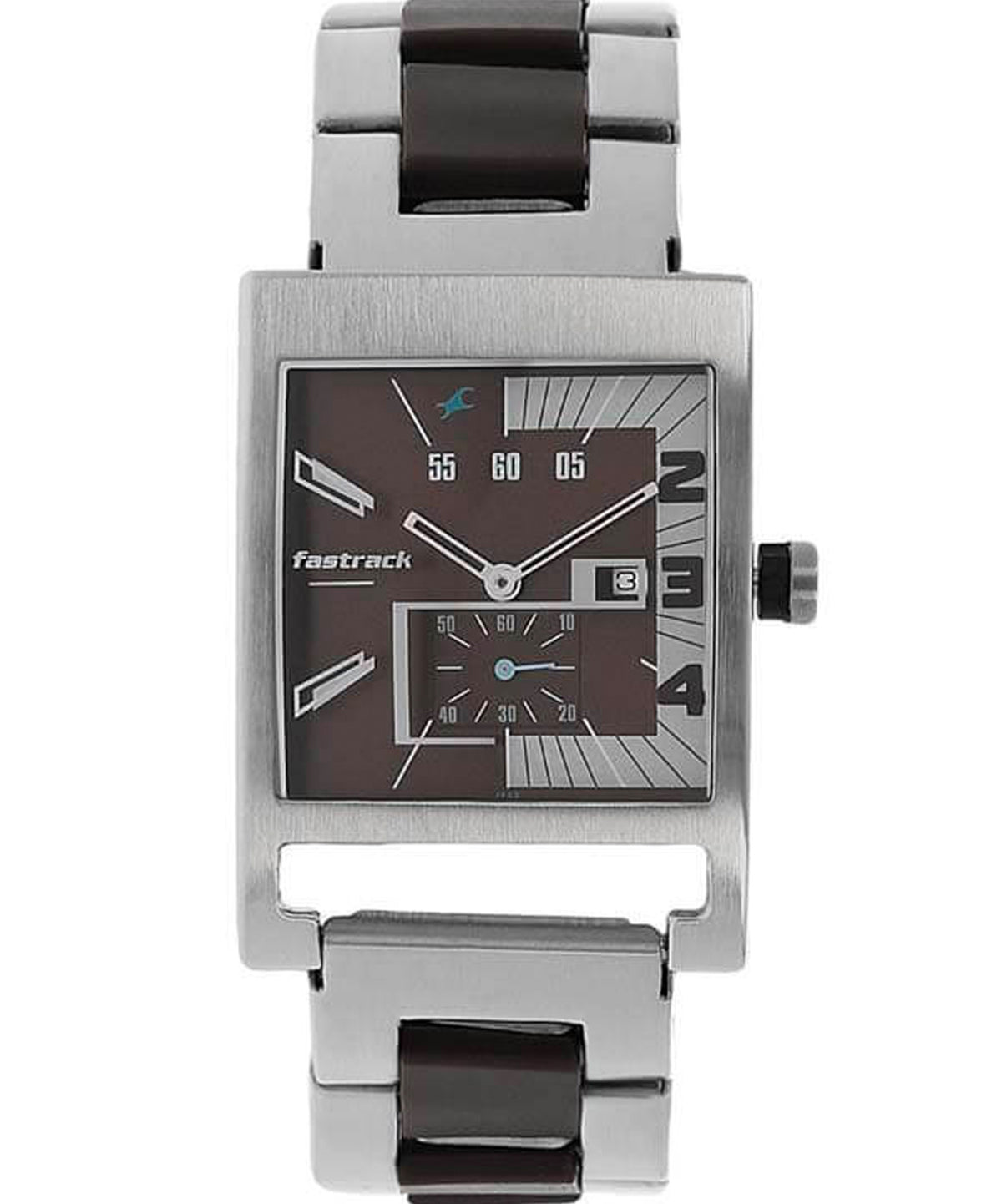 Fastrack Men's Watch Analog, Brown Dial Silver Stainless Steel Strap, 1478SM02