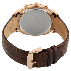 Titan Men's Watch Analog Brown Dial With Brown Leather Strap, 1489WL02