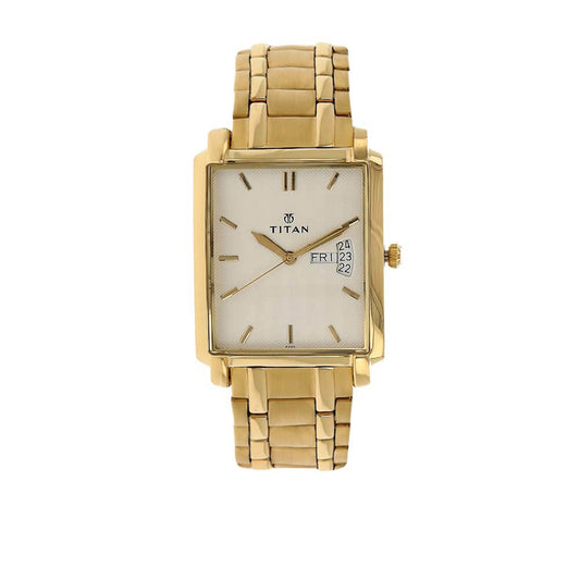Titan, Men, Analog, Watch, White Dial, Stainless steel Strap, 1506YM01