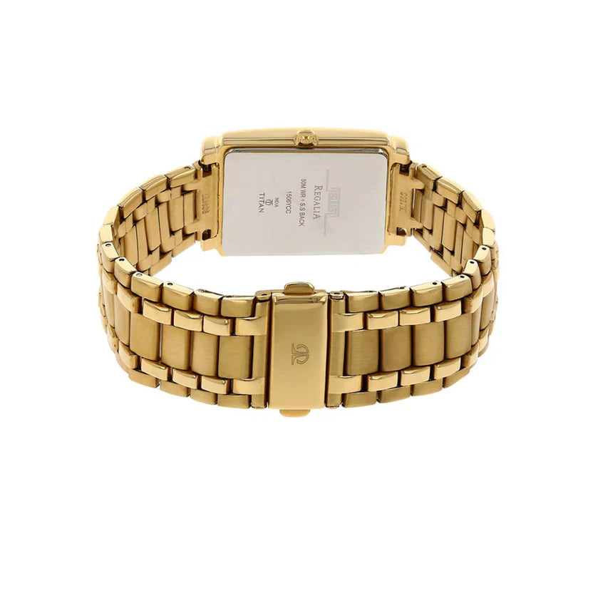 Titan, Men's, Analog Watch, Gold Dial, with Stainless Steel Band, TI-1506YM01