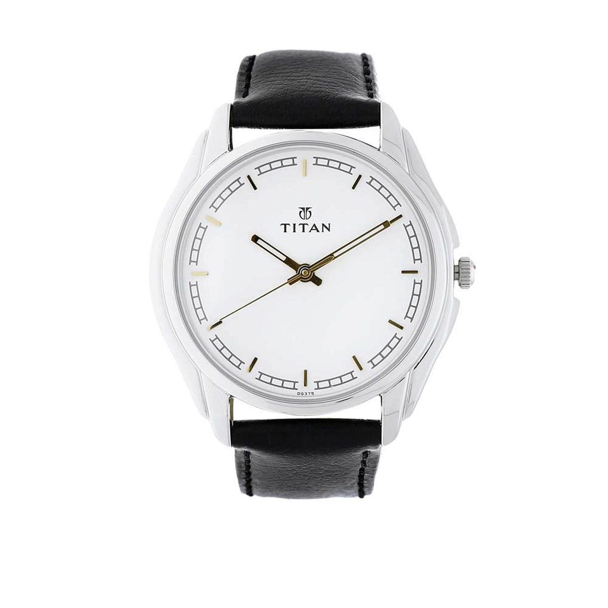 Titan Men's Watch Analog, White Dial With Black Leather Strap, 1578SL06