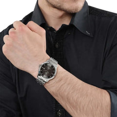 Titan Men's Watch Classique Collection Analog, Black Dial Silver Stainless Strap, 1584SM04