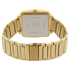Titan Men's Watch Analog, Champagne Dial With Gold Stainless Steel Band, 1586YM03