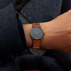 Titan Men's Edge Watch Analog, Black Dial With Brown Leather Strap, 1595NL03