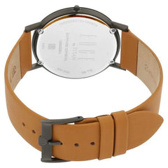 Titan Men's Watch Analog, Edge Collection Beige Dial Brown Leather Strap, 1595QL01