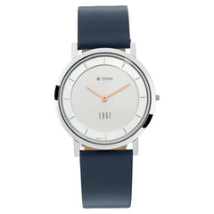 Titan Men's Watch Analog, Edge Collection White dial Blue Leather Strap, 1595SL06