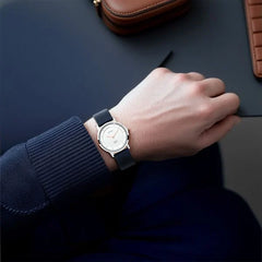 Titan Men's Watch Analog, Edge Collection White dial Dark Blue Leather Strap, 1595SL06