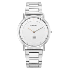 Titan Men's Watch Edge Silver Dial Silver Stainless Steel Strap Watch, 1595SM01