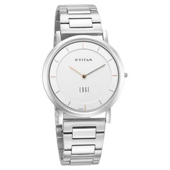 Titan Men's Watch Edge Silver Dial Silver Stainless Steel Strap Watch, 1595SM01