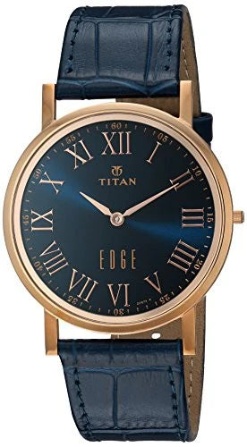 Titan, Men's, Analog Watch, Blue Dial, with Leather Band, TI-1595WL02