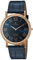 Titan, Men's, Analog Watch, Blue Dial, with Leather Band, TI-1595WL02