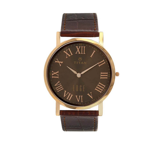 Titan, Men, Analog, Watch, Brown Dial, Leather Strap, 1595WL03