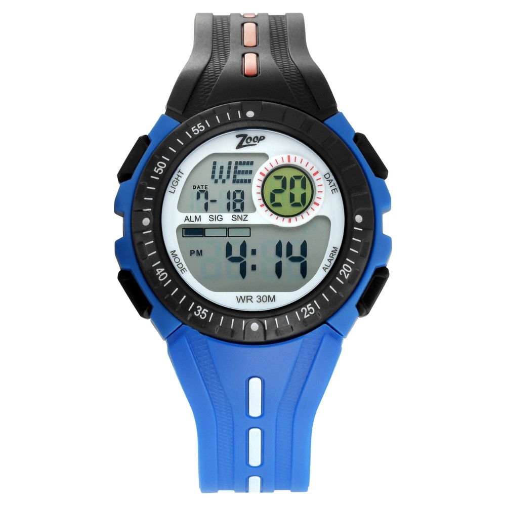 Titan Zoop Kid's Watch Digital Dial With Black & Blue PU Strap, 16007PP04