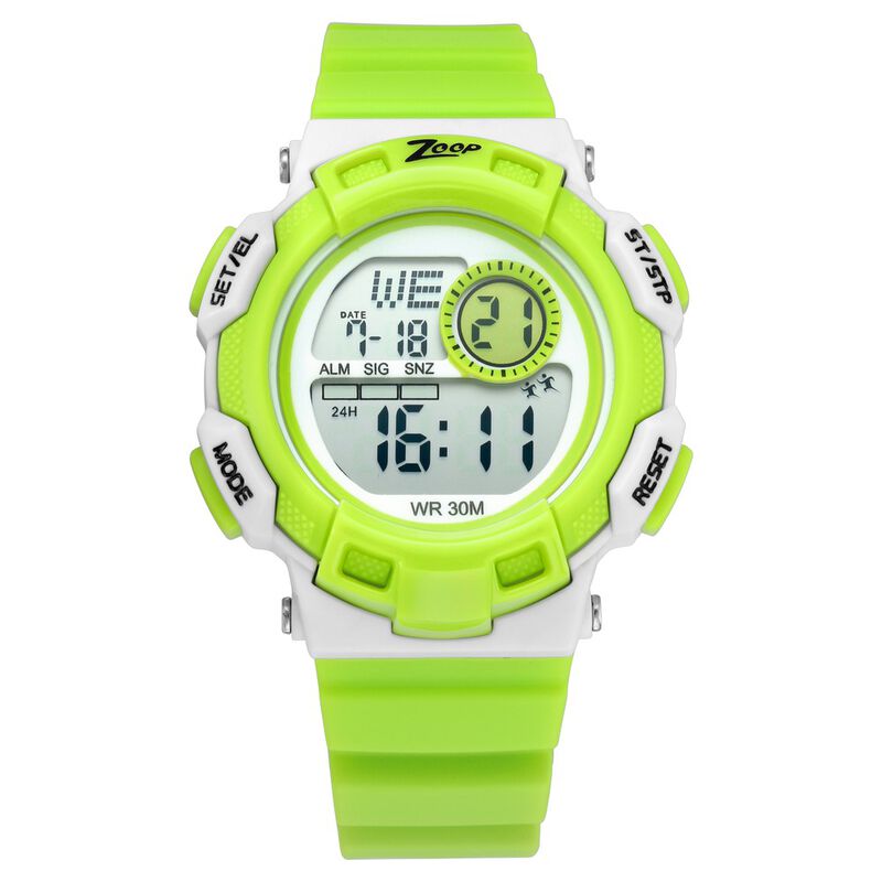 Zoop By Titan Kid's Watch Digital Dial With Green PU Strap, 16009PP06