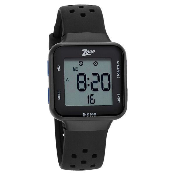 Zoop Digital Kids Watch with Black Dial & Black Strap,16022PP03
