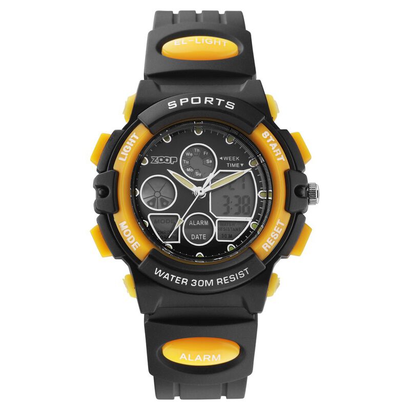 Zoop By Titan Sport Kid's Watch Analog-Digital Black Dial with Black Plastic Strap, 16033PP01