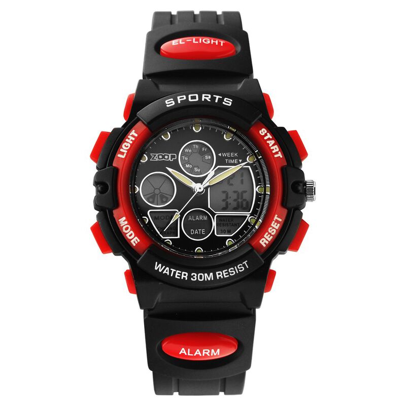 Zoop By Titan Sport Kid's Watch Analog-Digital Black Dial with Black Plastic Strap, 16033PP04