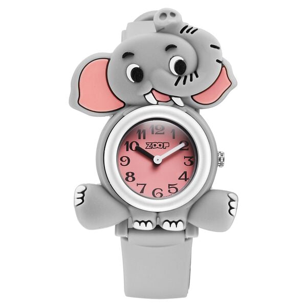 Zoop By Titan Kid's Watch Analog Pink Dial Grey PU Strap, 16037PP01