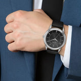 Titan, Men's, Analog Watch, Black Dial, with Leather Band, TI-1638SL03